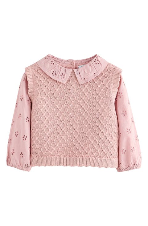 Kids' Mixed Media Cotton Sweater Vest (Little Kid)