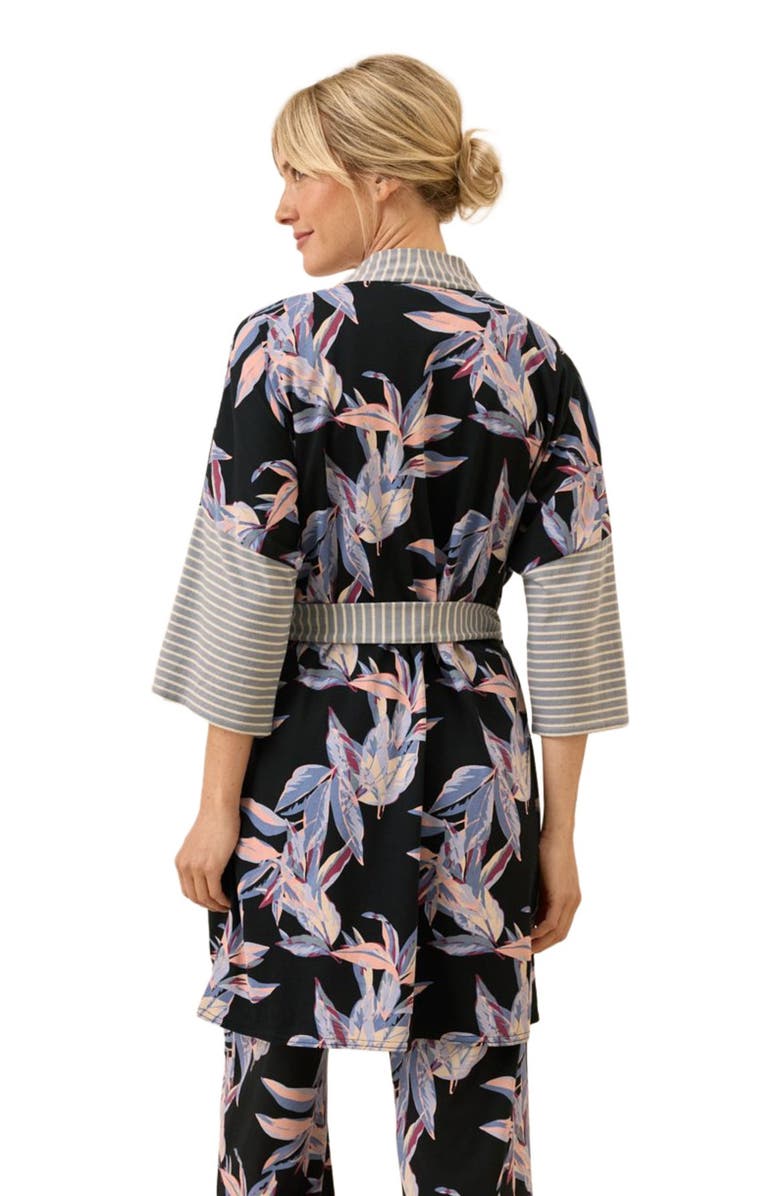 Pact Organic Staycation Short Robe, Alternate, color, Dark Leaves