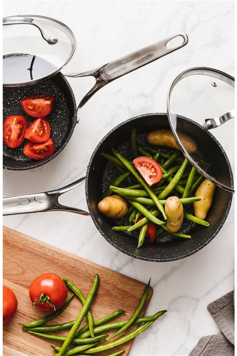 IRONROC Saucepan with Lid 1.5qt, Alternate, color, BLACK