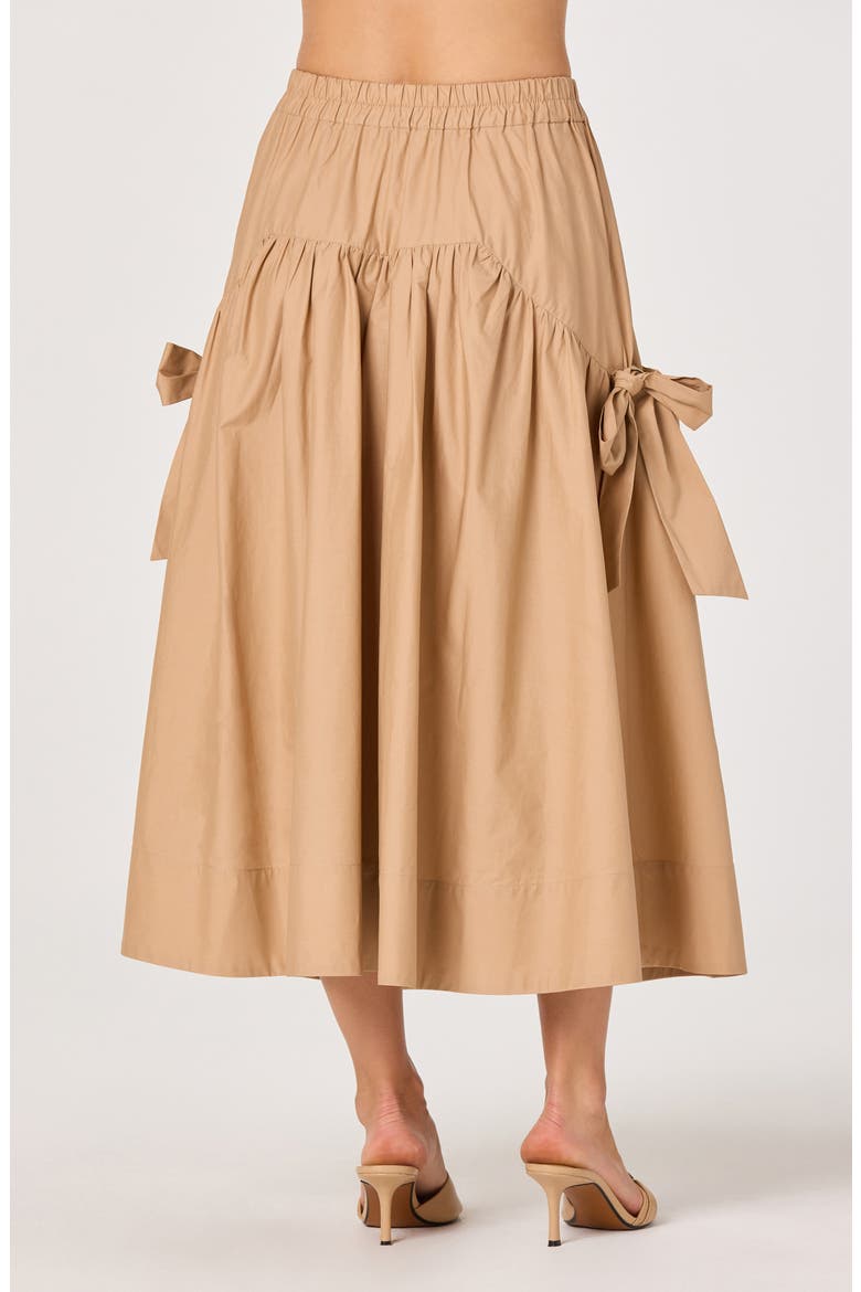 Lylah Bow Detail Cotton Skirt, Alternate, color, KHAKI