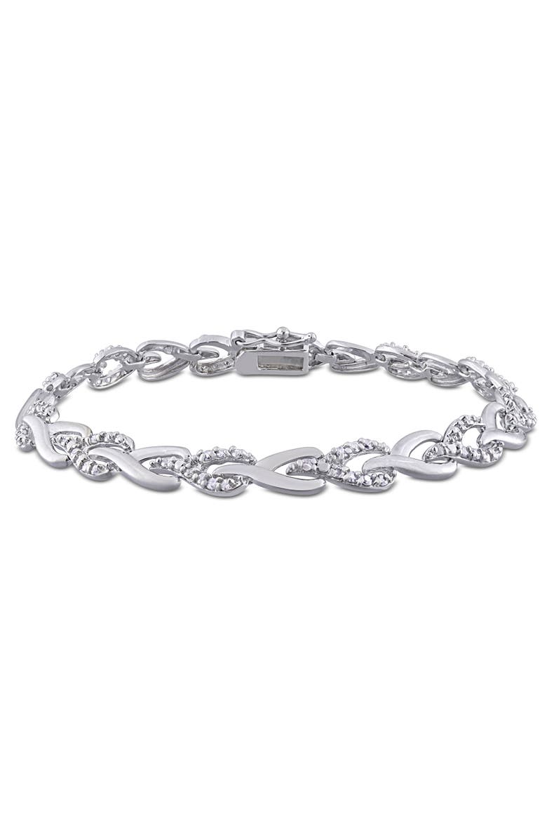 1 CTW Diamond Bracelet Sterling Silver, Main, color, Sterling Silver