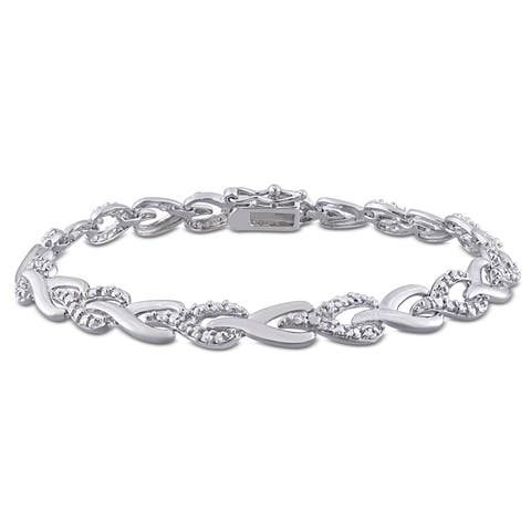 1 CTW Diamond Bracelet Sterling Silver