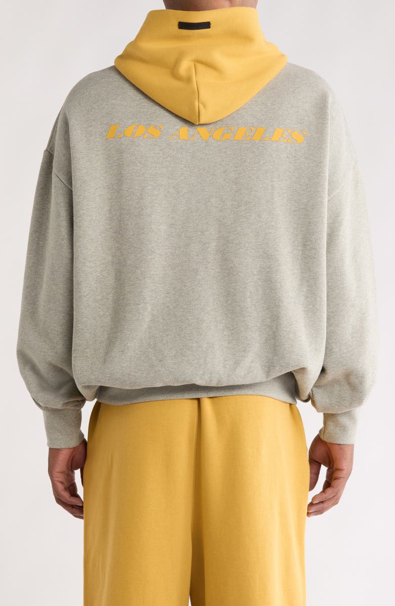 Fear of God Essentials x NBA Lakers Sports Fit Hoodie, Alternate, color, Concrete Heather/ Canyon