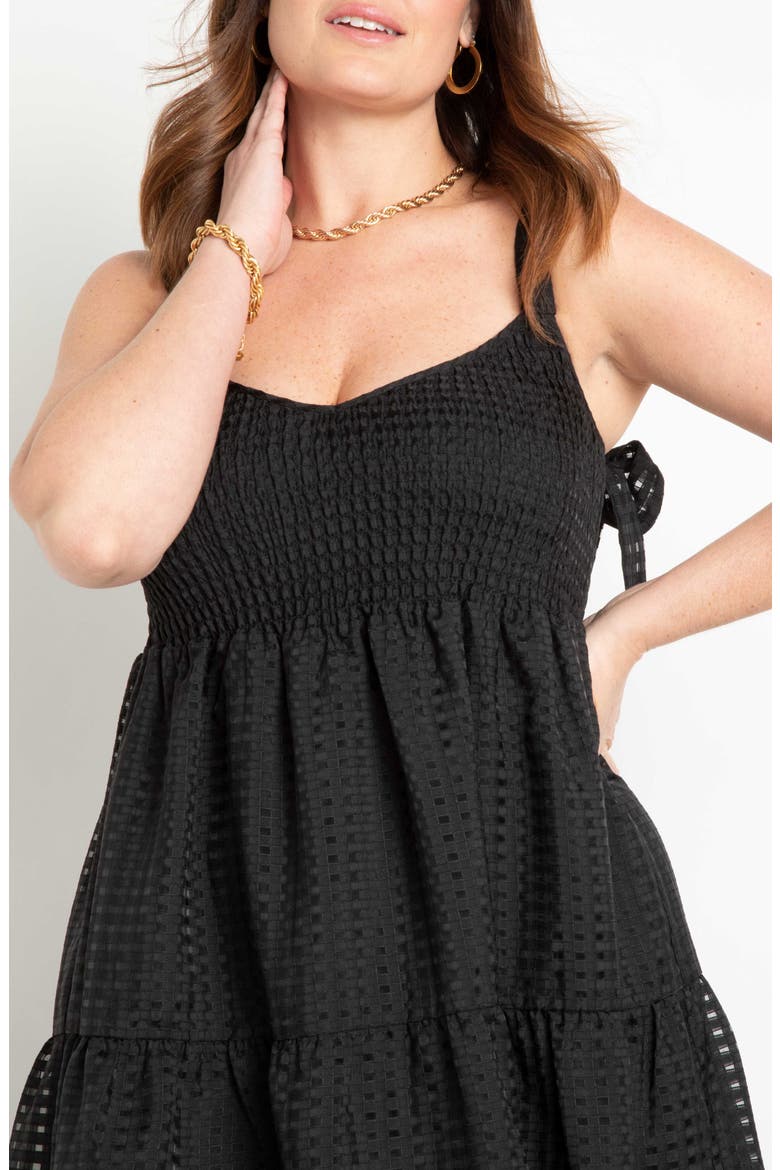 Smocked Bodice Sleeveless Maxi Dress, Alternate, color, TOTALLY BLACK