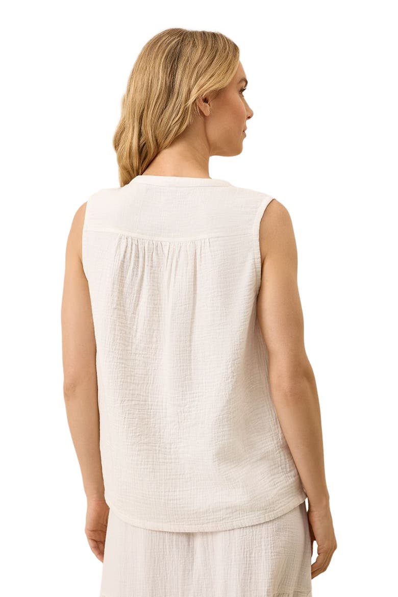 Organic Cotton Coastal Double Gauze Henley Tank, Alternate, color, Sea Salt