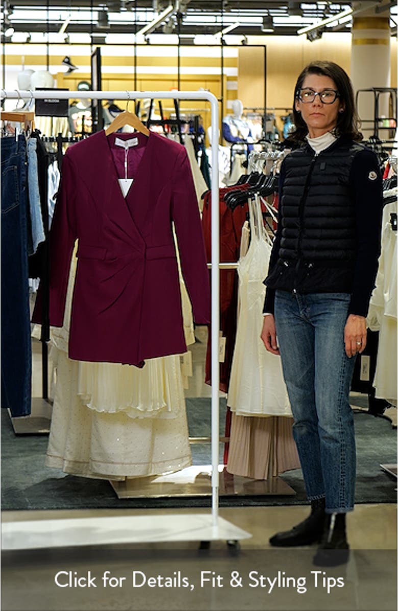 Draped Long Sleeve Blazer Romper, sales video thumbnail