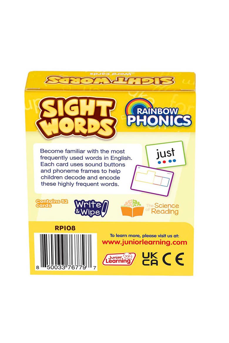 Rainbow Phonics Sight Words Flash Cards, Alternate, color, Multicolored