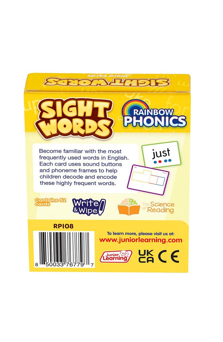 Junior Learning Rainbow Phonics Sight Words Flash Cards, Alternate, color, Multicolored