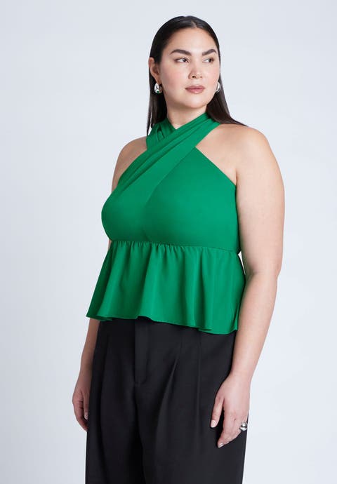 Halter Top With Peplum (Plus Available)