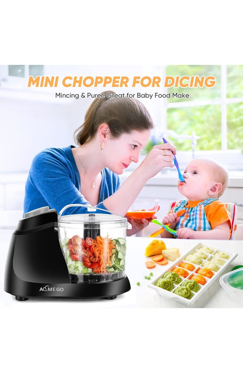 AEMEGO Mini Food Processor 1.5 Cup Meat &Vegetable Electric Food Chopper, Alternate, color, Black