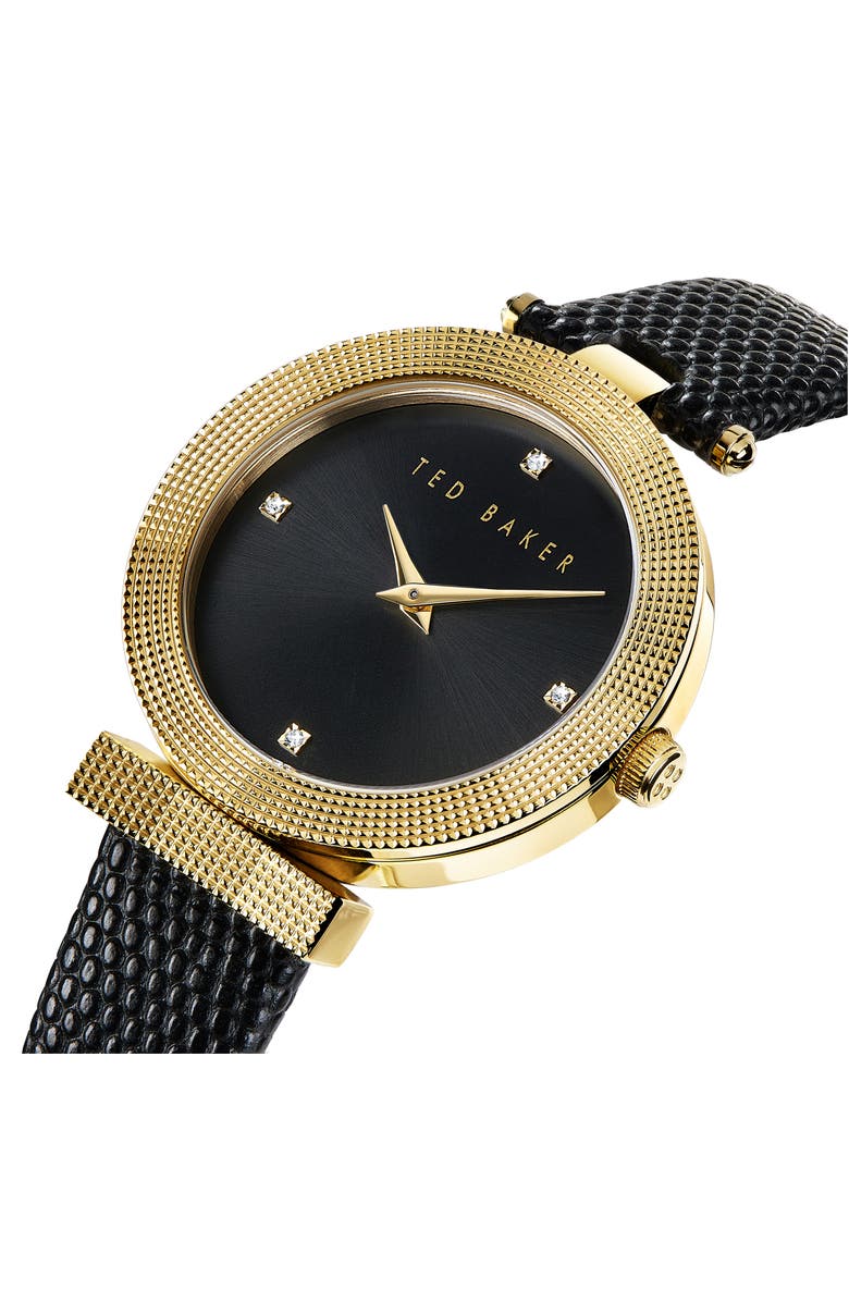 Ted Baker London Bow Leather Strap Watch, 36mm, Alternate, color,