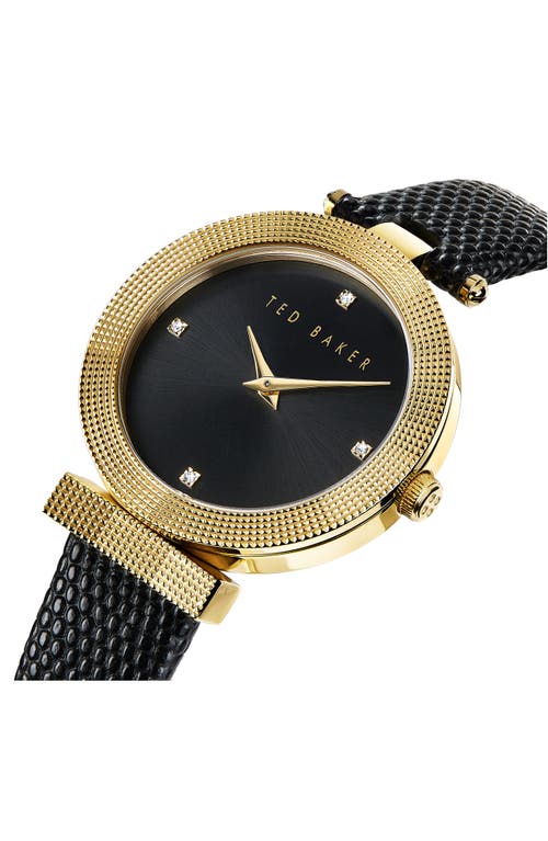 Ted Baker Tb Iconic Bow Watch In Black/gold