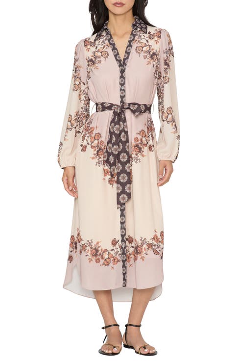Clover Floral Print Midi Shirtdress