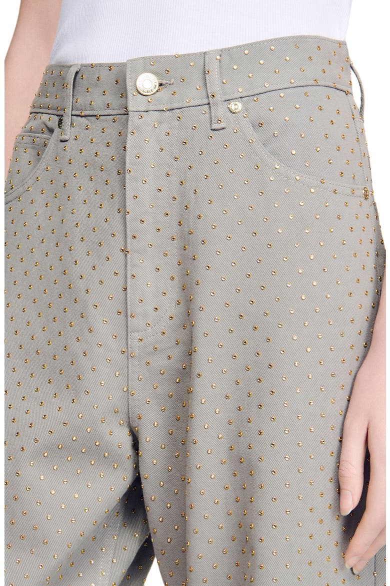 Rhinestone-embellished jeans, Alternate, color, Grey