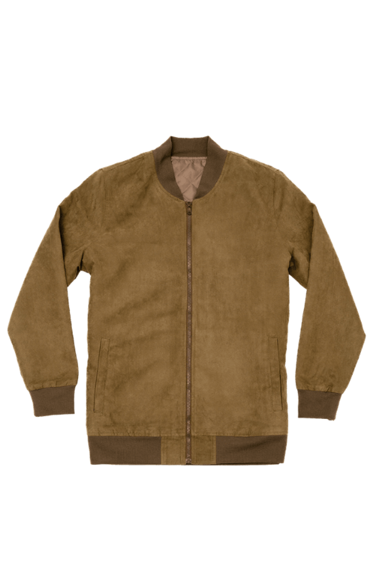 Dapper Boi Olive Microfiber Suede Bomber Jacket, Alternate, color,