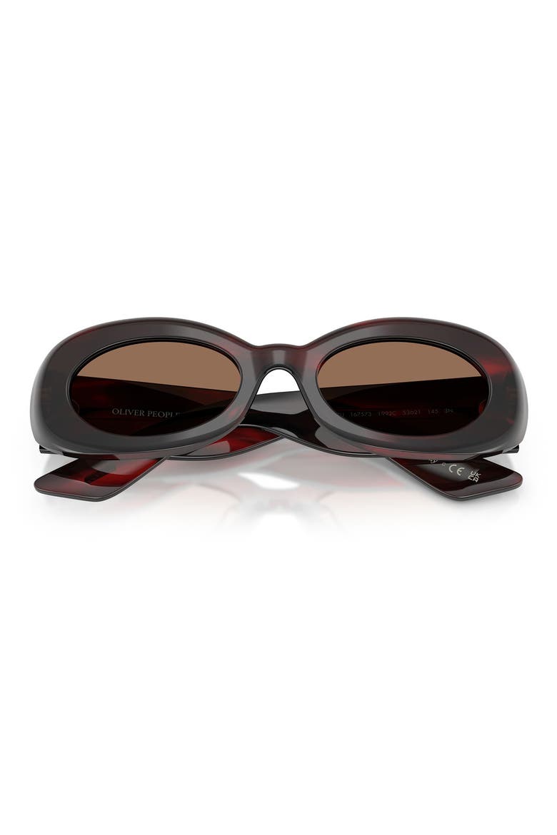 x KHAITE 51mm Oval Sunglasses, Alternate, color, BORDEAUX BARK / BROWN