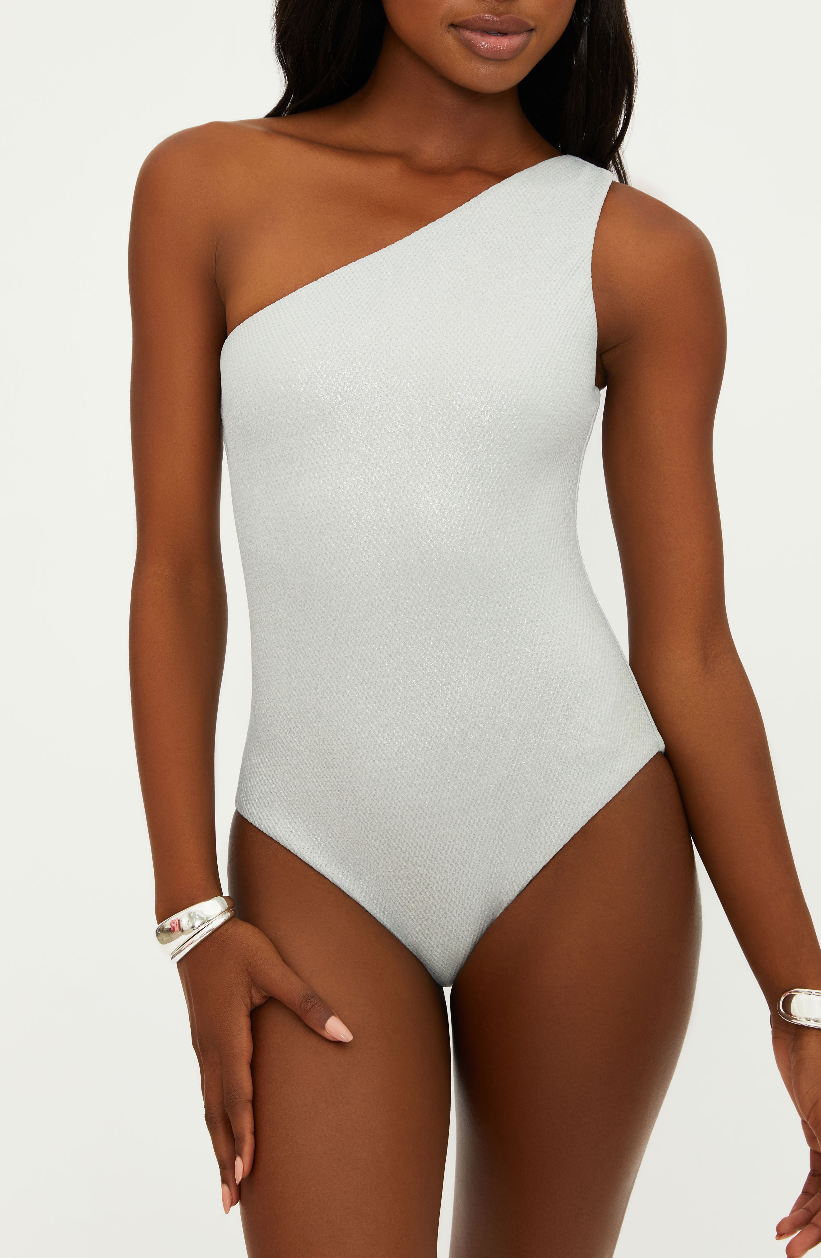 Beach Riot Alba Waffle One-Shoulder One-Piece Swimsuit