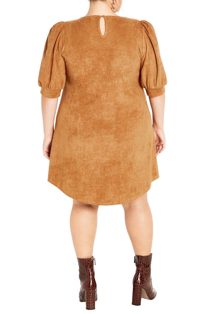 City Chic Whitney Cutout Faux Suede Dress, Alternate, color, 