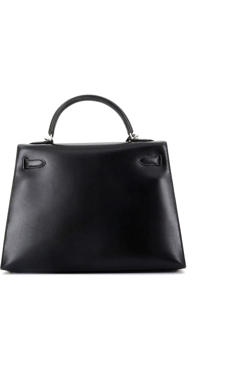 Pre-Owned Hermes Kelly Handbag Black Box Calf with Palladium Hardware 32, Alternate, color,