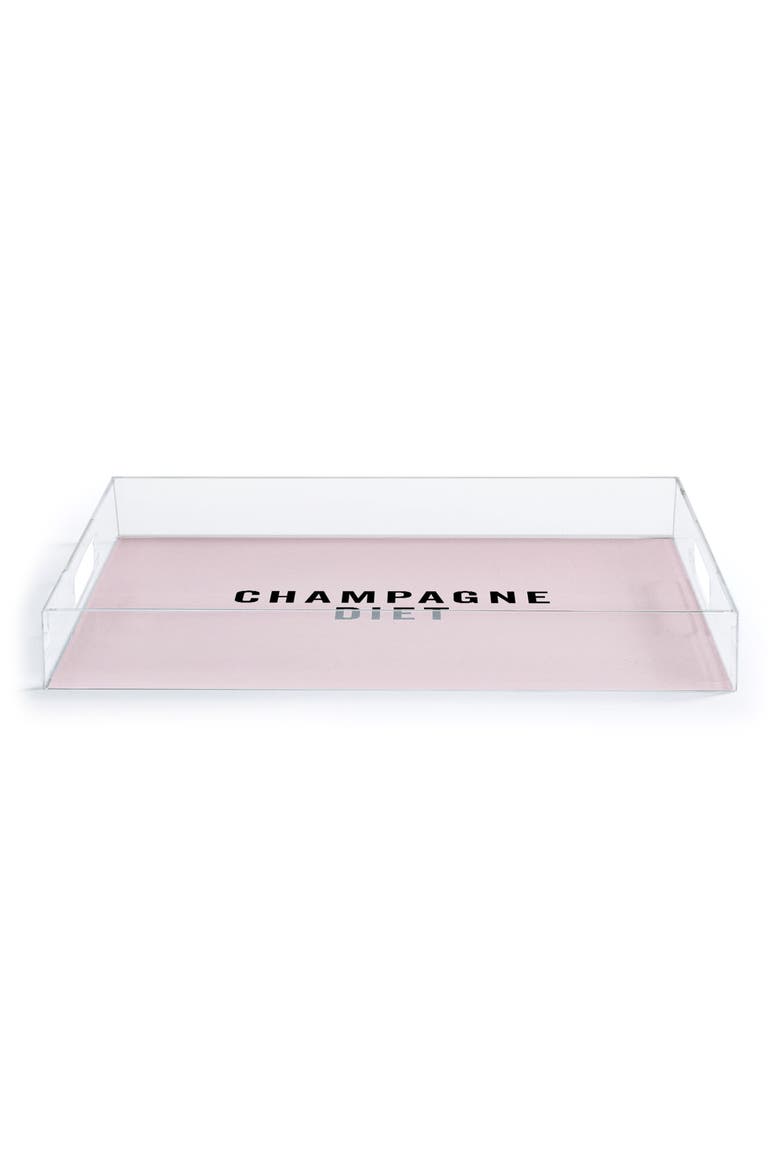 Champagne Diet Acrylic Tray, Alternate, color, BLACK