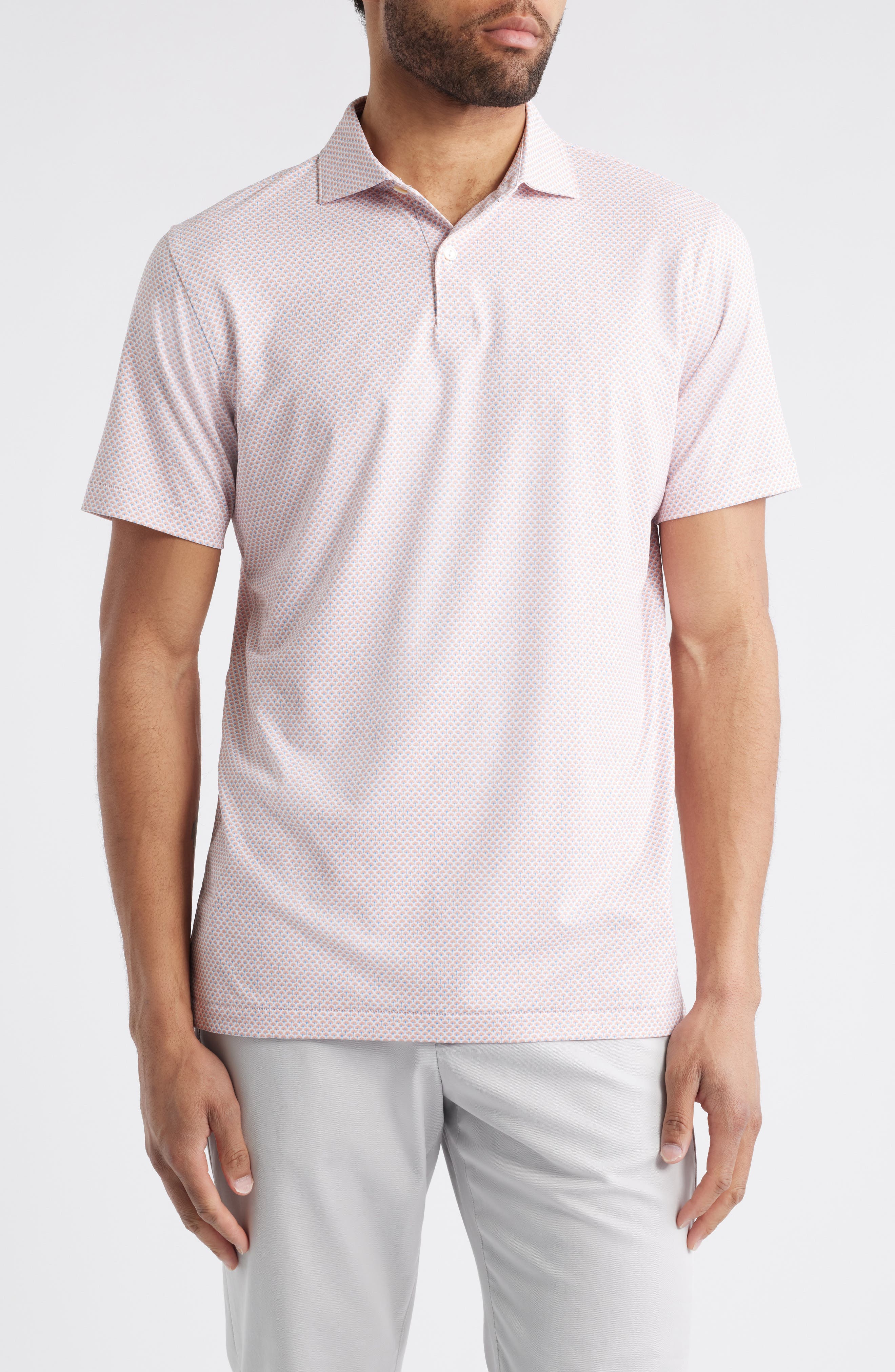 Peter Millar Crown Crafted Geo Print Performance Jersey Polo