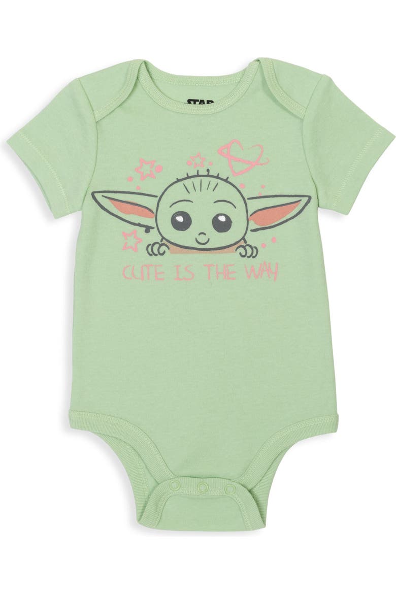 The Mandalorian Grogu Girls' 5-Pack Short Sleeve Bodysuits, Alternate, color, Pink Mint Mandalorian