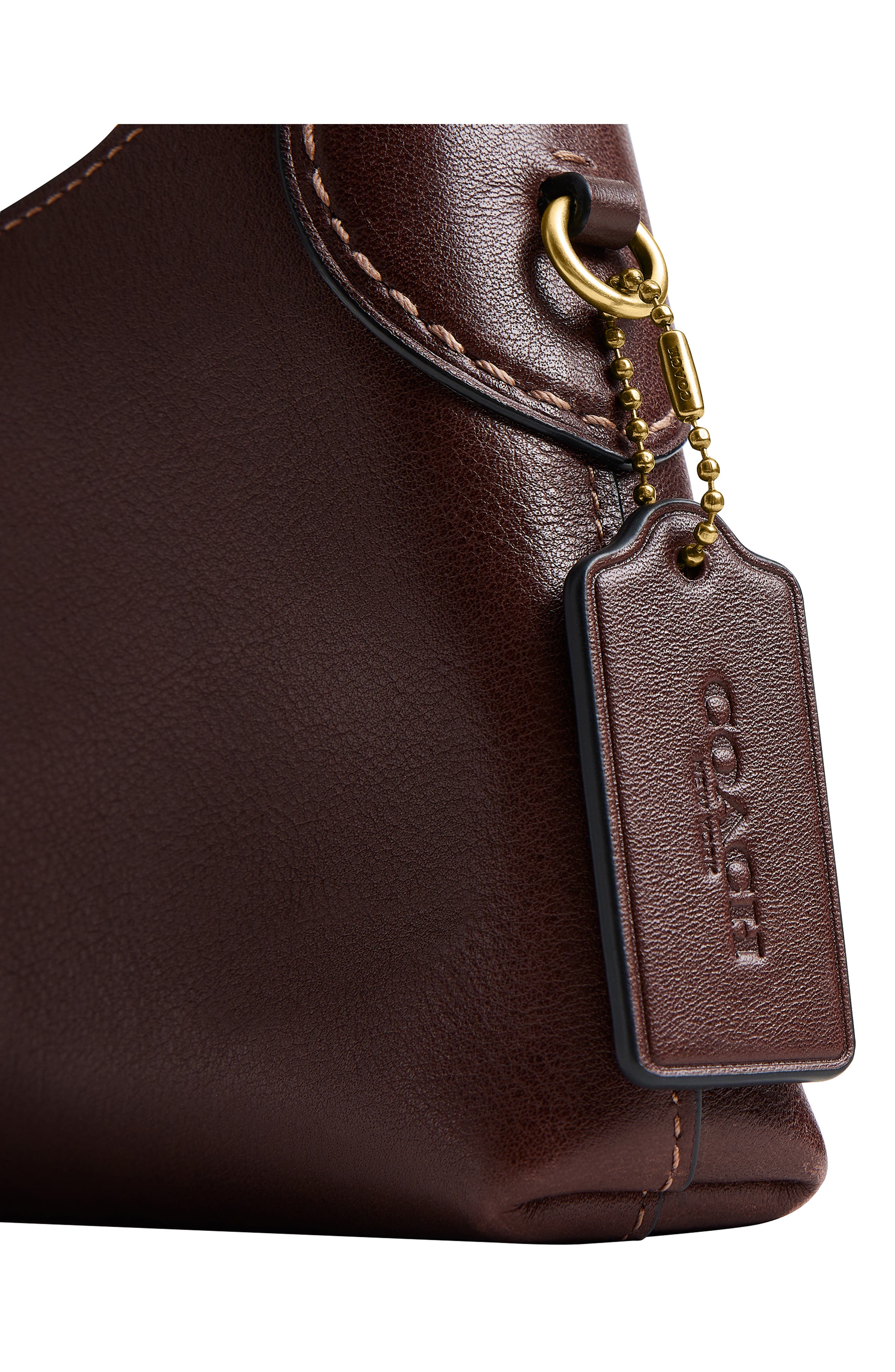 Brooklyn Leather Shoulder Bag, Alternate, color, B4/ MAPLE