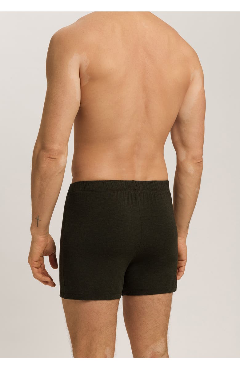 Hanro Casuals Single Jersey Boxers With Button Fly, Alternate, color, Earthy Ink Melange