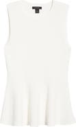 Halogen® Sleeveless Peplum Rib Top