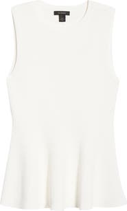 Halogen® Sleeveless Peplum Rib Top