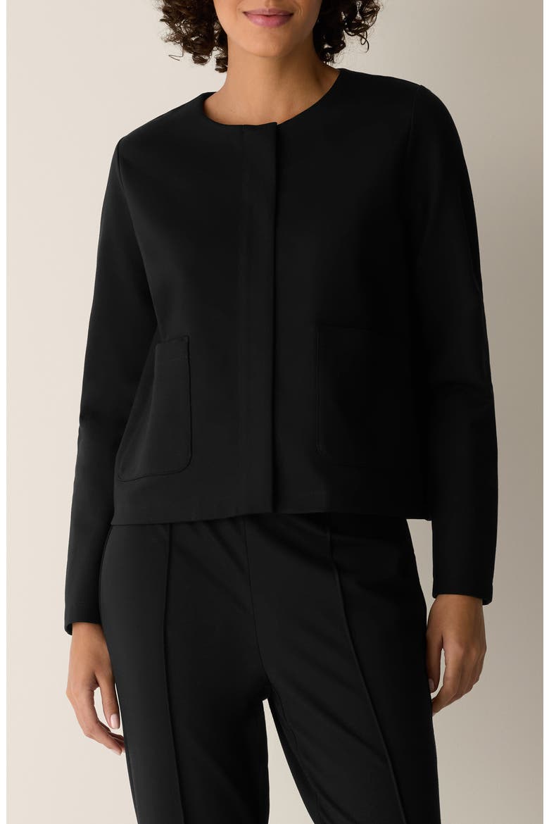 Double Knit Jacket, Main, color, BLACK