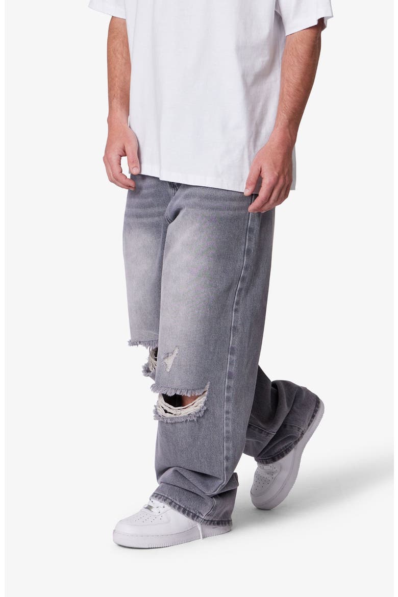 Blowout Baggy Ripped Wide Leg Jeans, Alternate, color, WASHED GREY