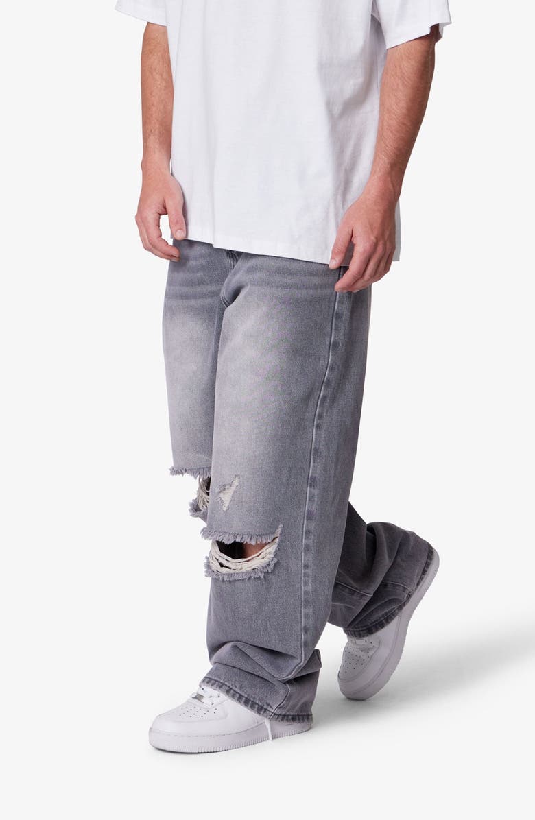 mnml Blowout Baggy Ripped Wide Leg Jeans, Alternate, color, 