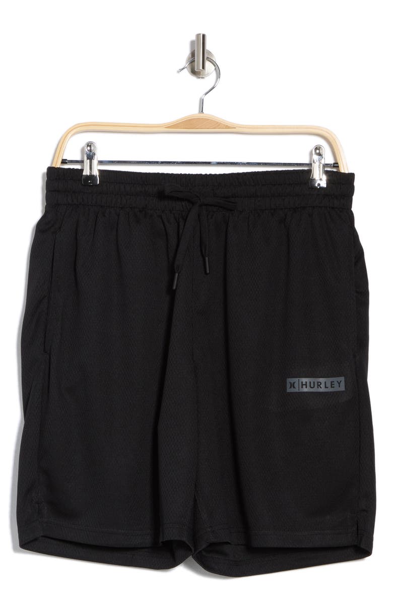 Hurley Activewear Bootcamp Block Logo Mesh Shorts, Alternate, color,