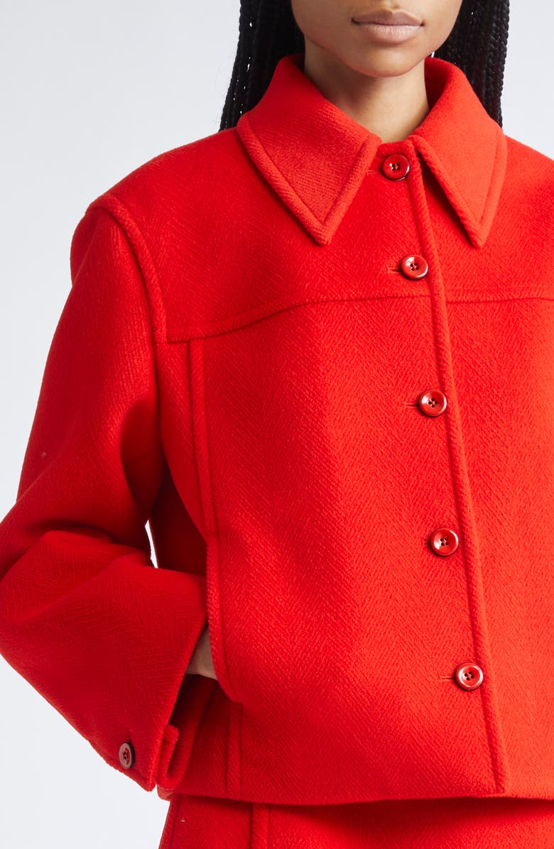 Jil Sander Wool Crop Jacket, Alternate, color, Strawberry