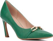 NEW YORK AND COMPANY Katerina Croc Embossed Faux Leather Pump