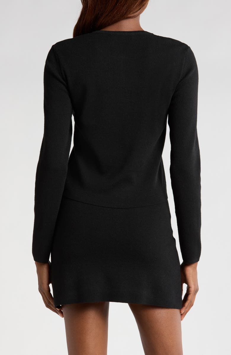 WAYF Carly Rib Cardigan, Alternate, color, Black