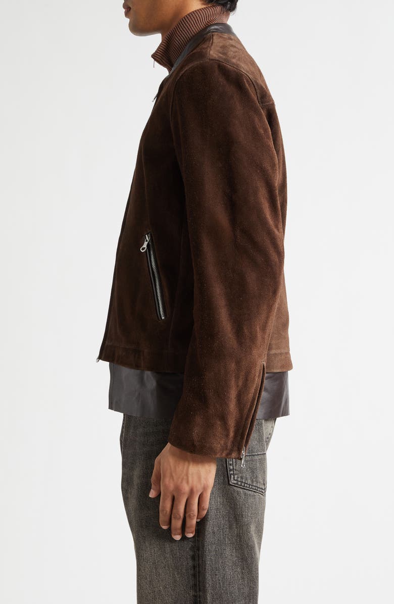 OUR LEGACY Drift Suede & Leather Jacket, Alternate, color, Wenge Brown Wet Suede