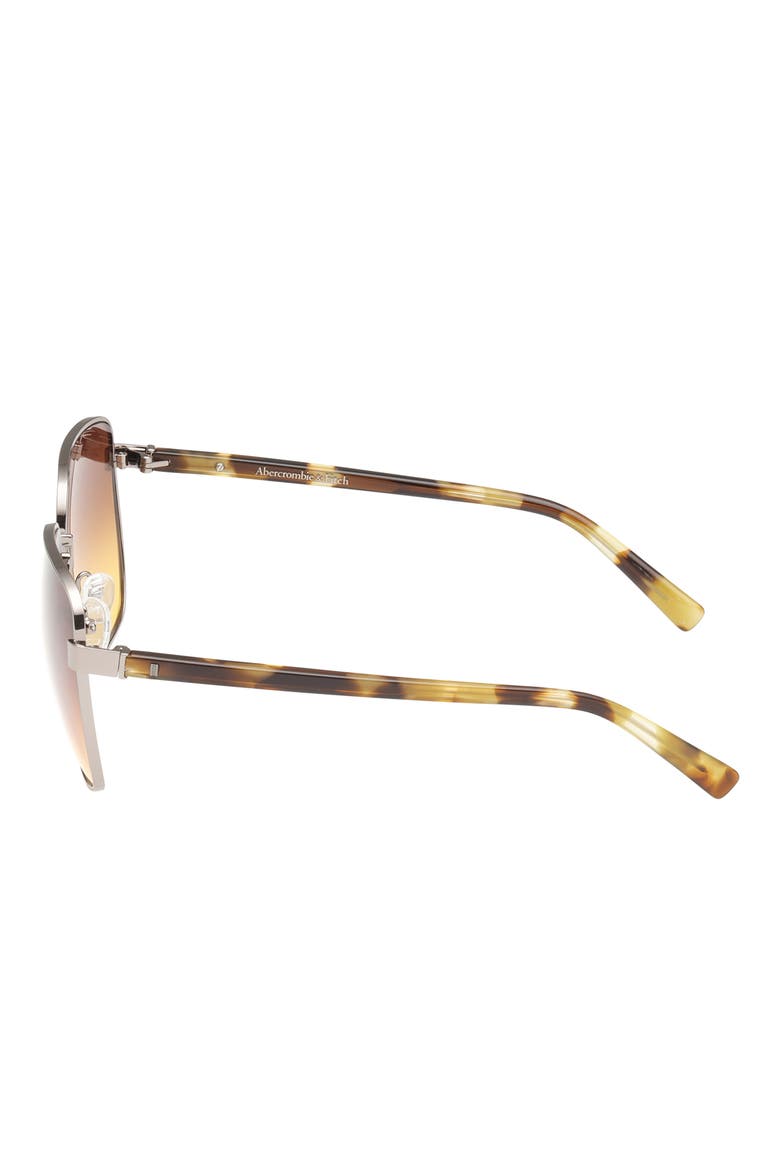 58mm Gradient Square Sunglasses, Alternate, color, SHINY LIGHT NICKELTIN / BROWN