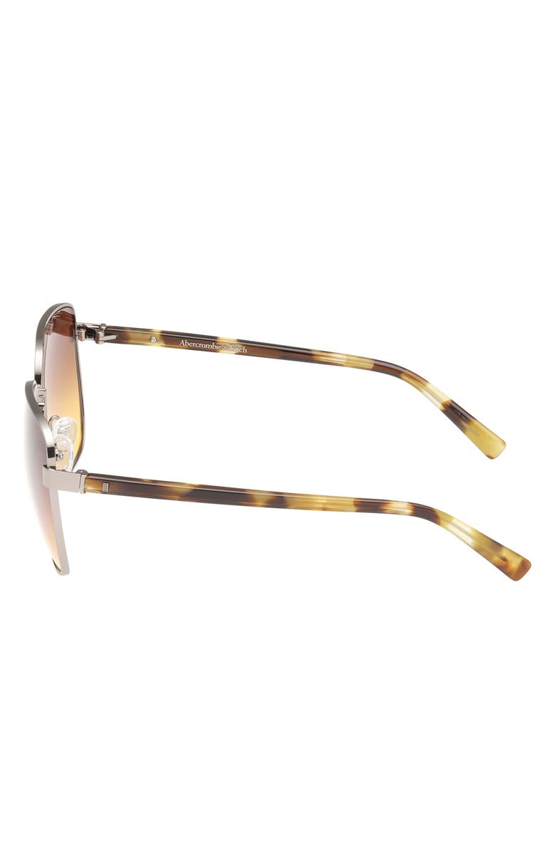ABERCROMBIE & FITCH 58mm Gradient Square Sunglasses, Alternate, color, Shiny Light Nickeltin / Brown