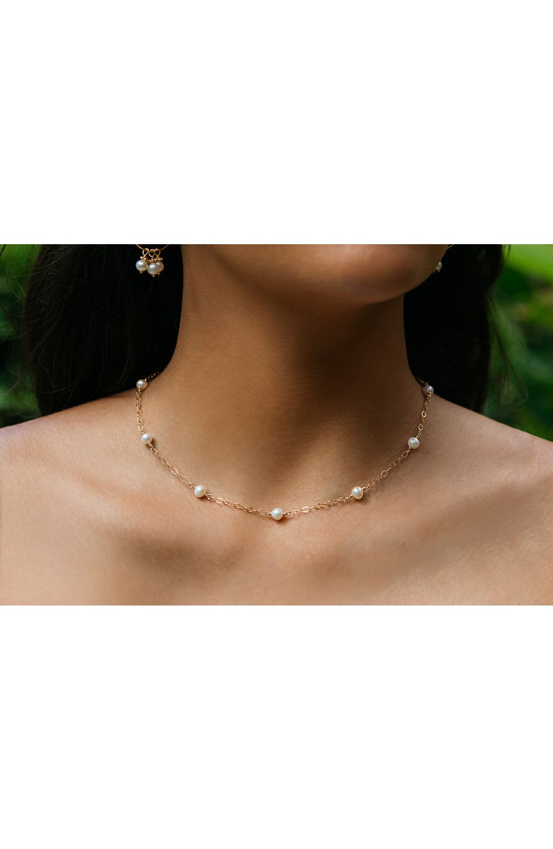 Kiara by Ki-Ele Kelsey Freshwater Pearl Choker, Alternate, color, Gold