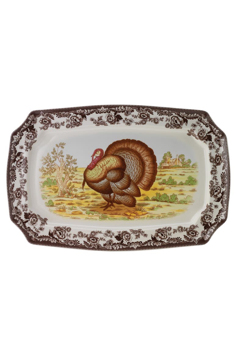 Woodland Turkey 17.5" Rectangular Platter, Main, color, Woodland