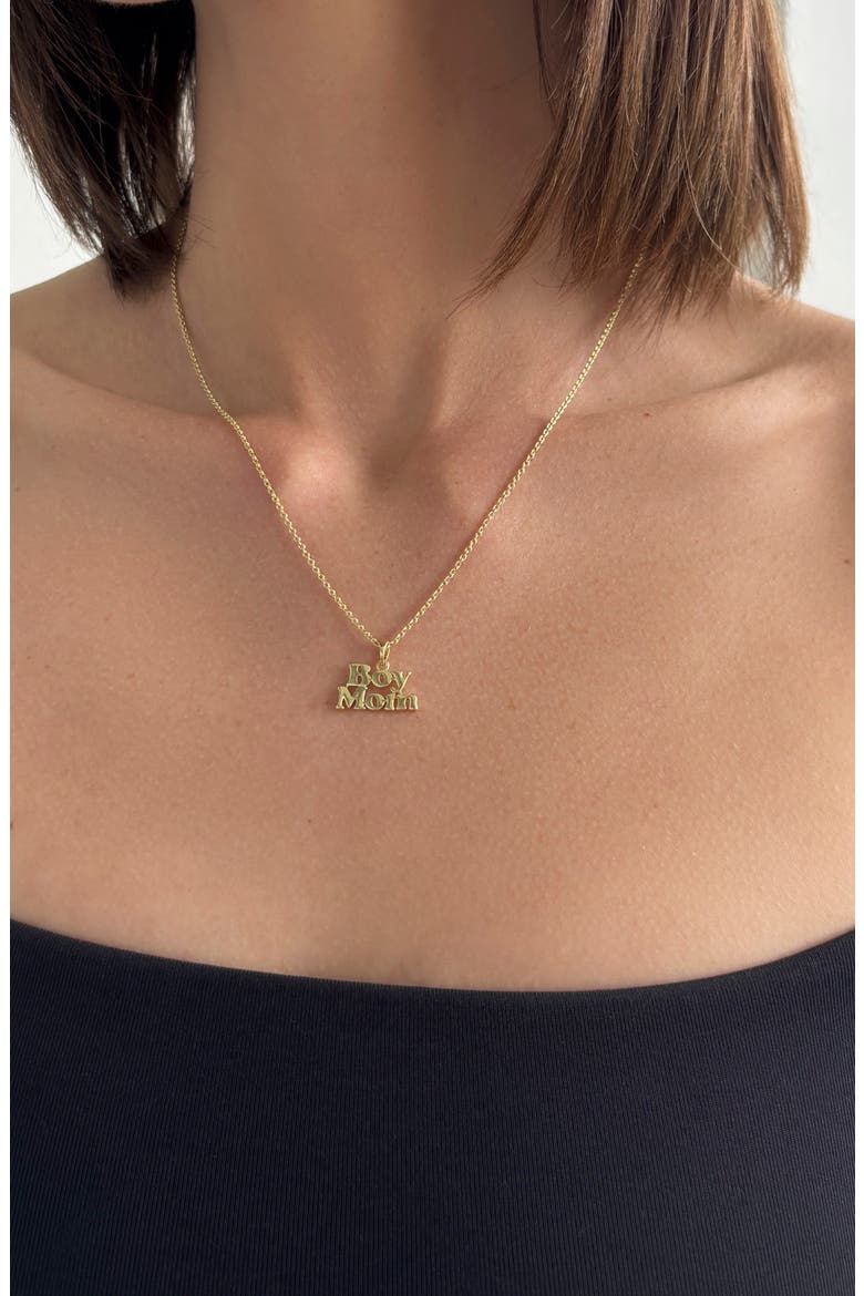 'Boy Mom' Pendant Necklace, Alternate, color, GOLD