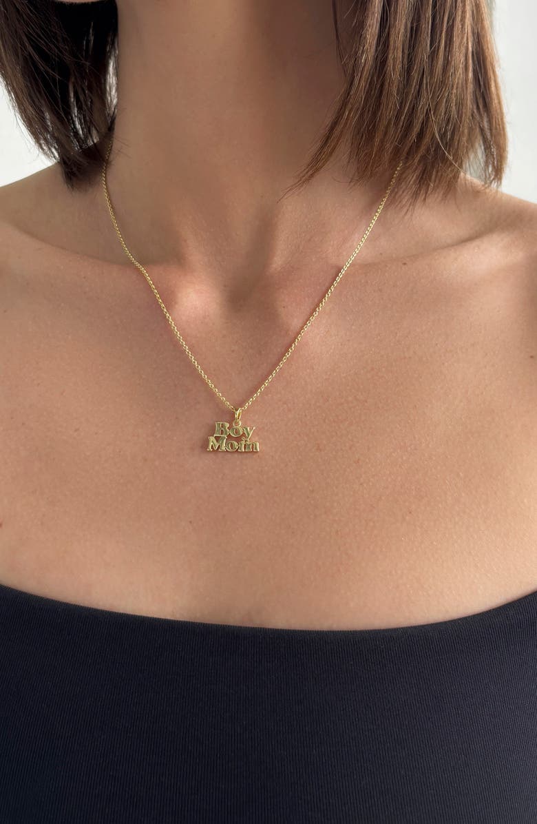 Adornia 'Boy Mom' Pendant Necklace, Alternate, color, 