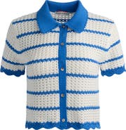 Alice + Olivia Randall Open Stitch Cotton Blend Cardigan