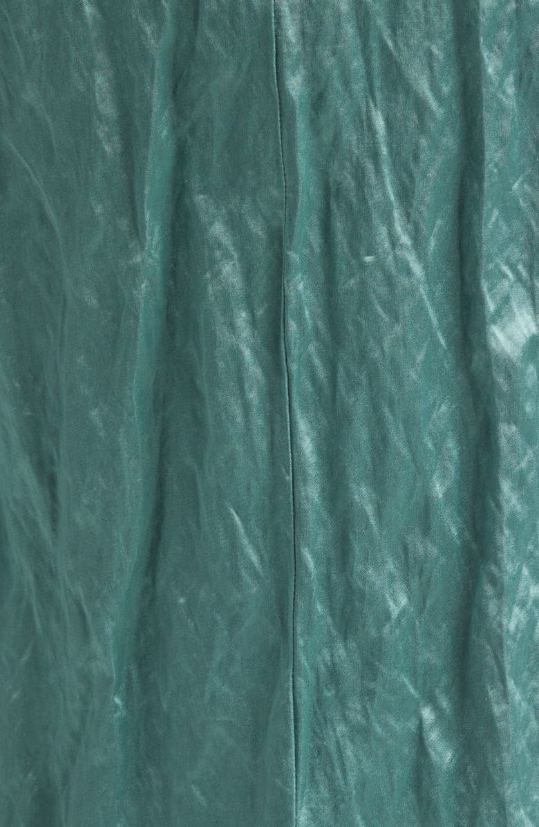 Erdem Tulip Appliqué Crinkled Metallic Satin Gown, Alternate, color, Eau De Nil