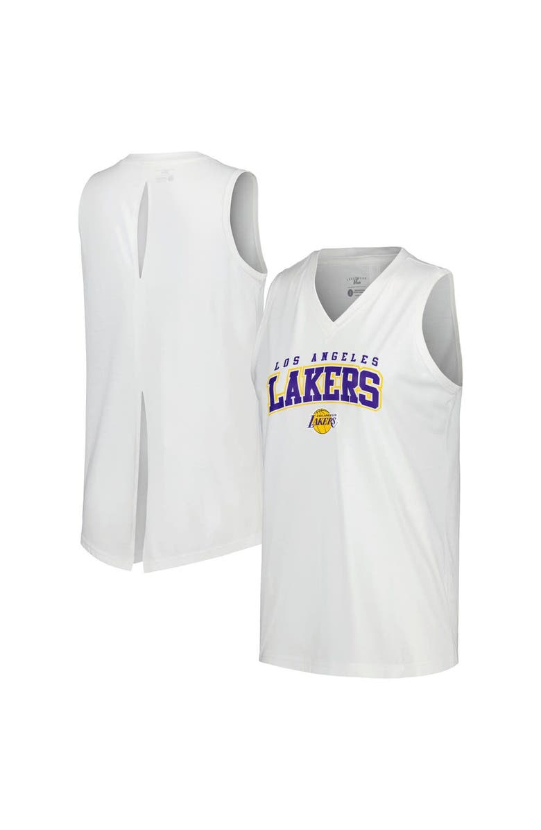 LEVELWEAR Women's Levelwear White Los Angeles Lakers Paisley Peekaboo Tank Top, Main, color, White