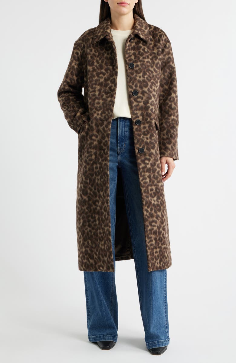 Madewell Single Breasted Leopard Print Trench Coat, Main, color, Brushed Leopard