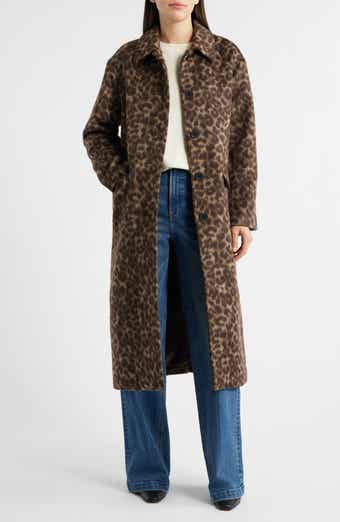 Madewell Single Breasted Leopard Print Trench Coat