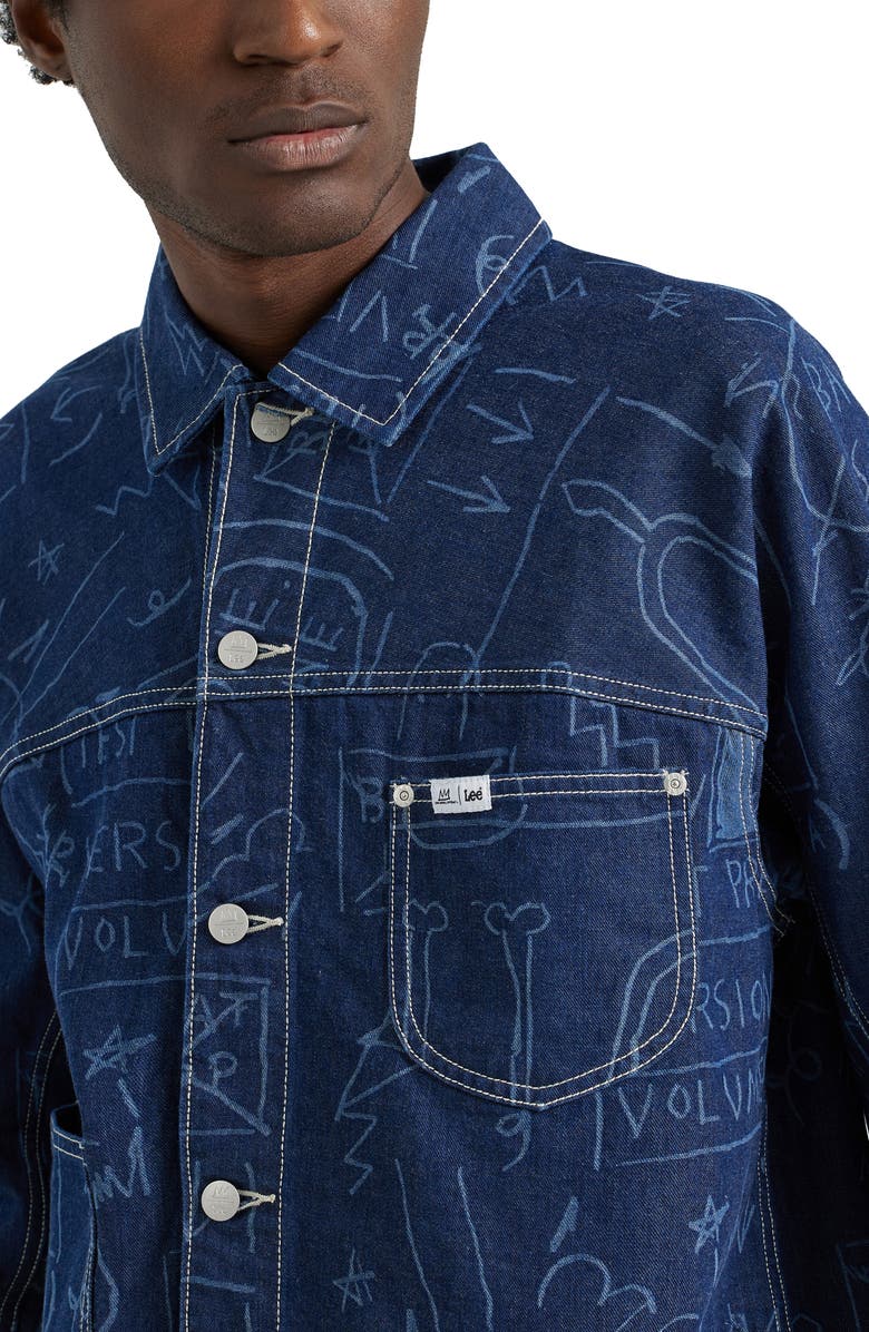 Lee x Basquiat Print Denim Jacket, Alternate, color, 